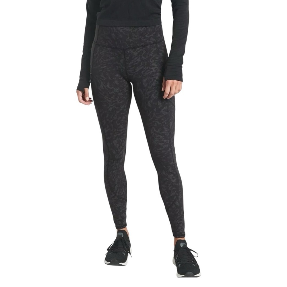 Athleta Rainier Printed Leggings Women’s Size Small‎ Black Lynx